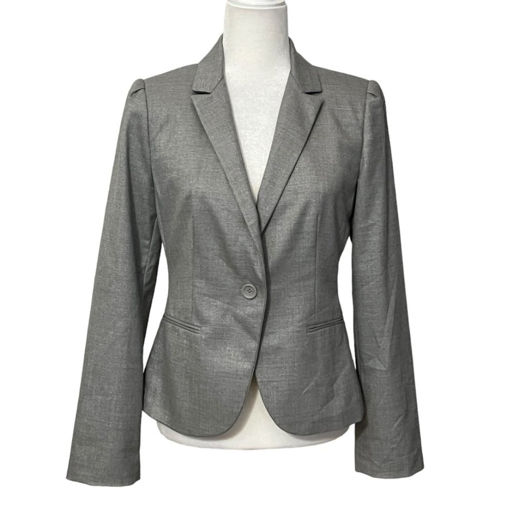 Express Design Studio Women's Blazer Grey Single Button Size 6 Jacket